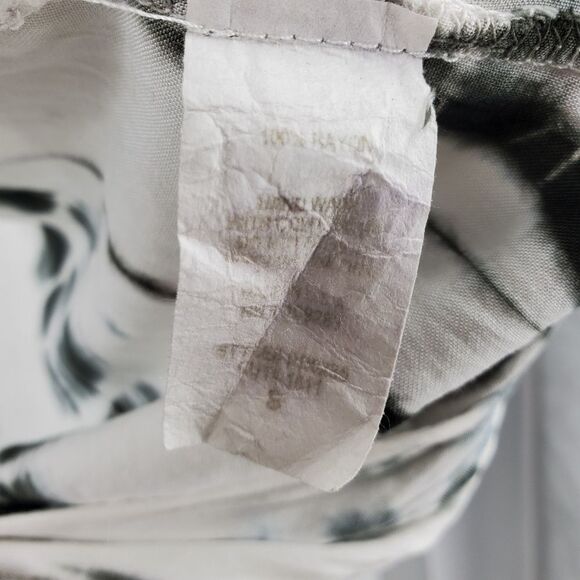 VINTAGE HAVANA womens S black white tie dye rayon boho top - Picture 7 of 7